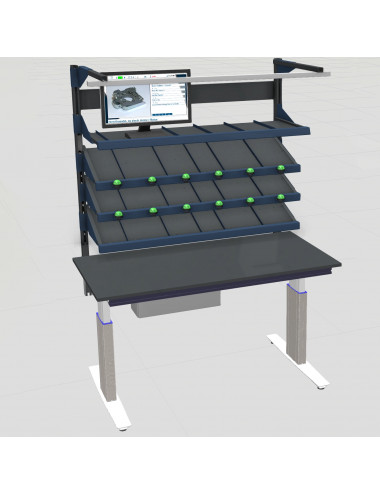 Montagebord Pro med komplet konfigurering, klar til brug